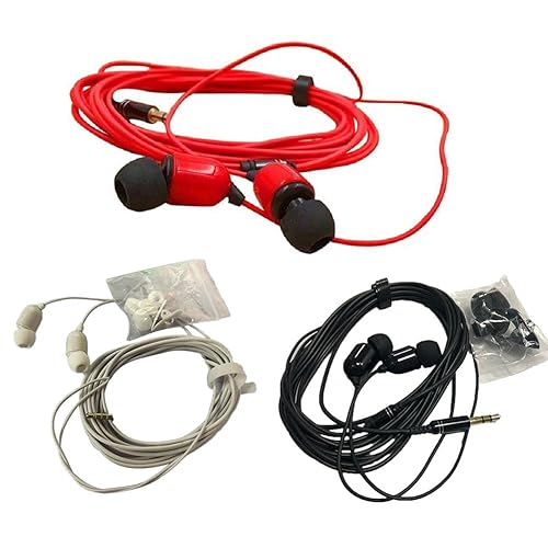 VizGiz 3 Pack 10FT Earbuds 3.5mm Stereo 3 Pole Headset Earphones 3 Meter Long Extension Wired Cord Cable Earphone Monitor in-Ear Headphone for Live…