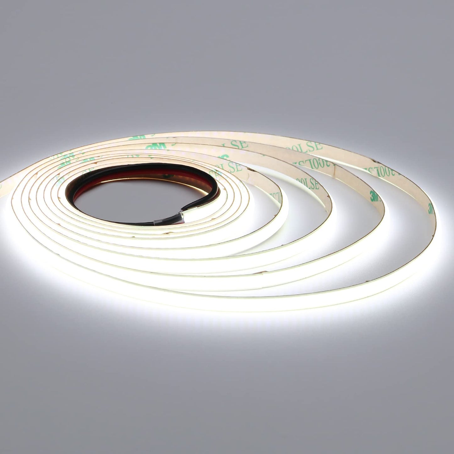TOPAI 24V Thin 5mm COB LED Strip Light 6000K Bright White 16.4ft 4000Lm CRI>90 Uniform Dotless 400LEDs/M Adhesive Flexible Cuttable LED Tape for DIY