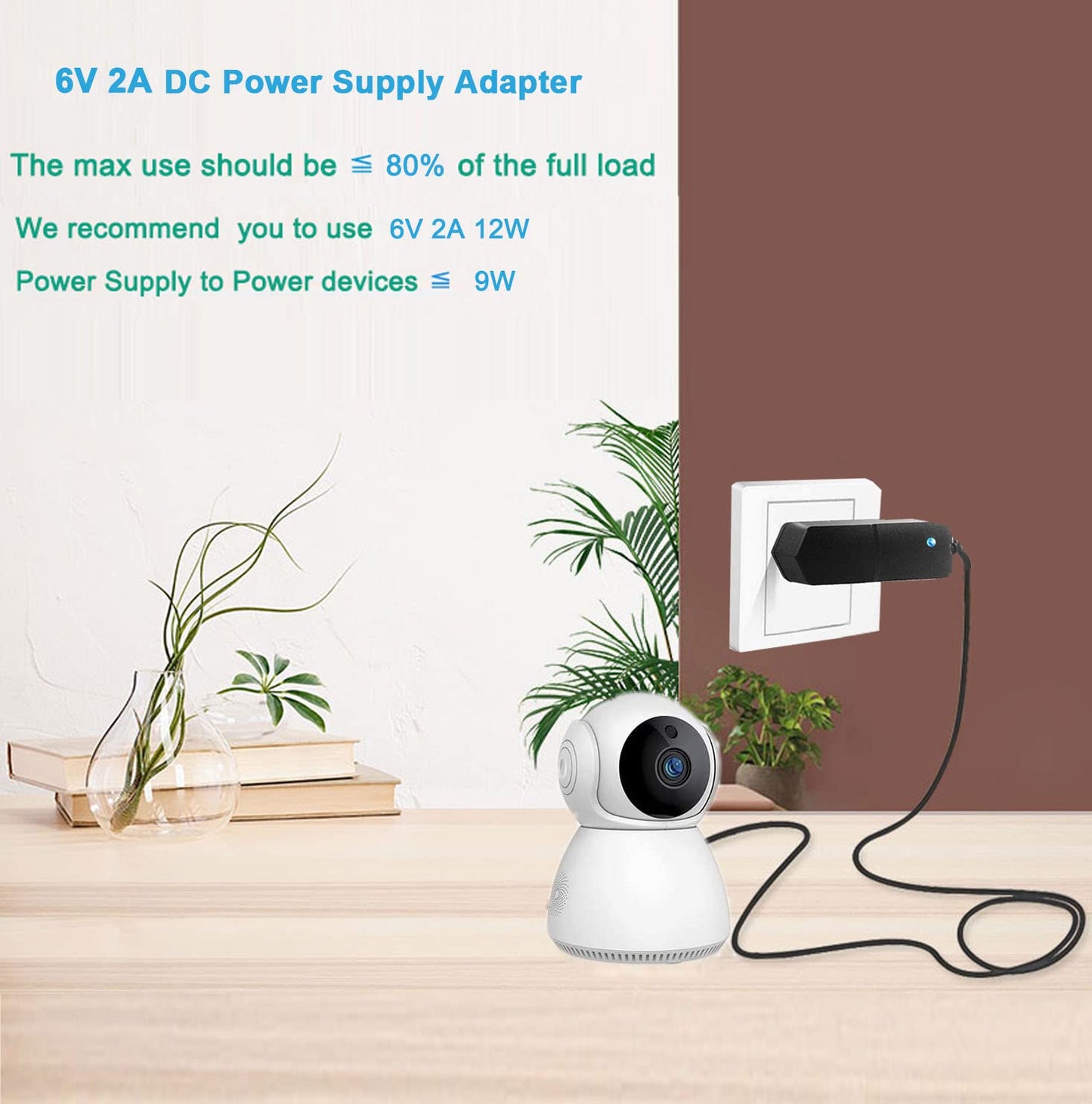 DC 6V 2A Power Supply Adapter 100-240 AC to 6V 2A (2000mA) Power Adapter DC6V Power Cord /5.5x2.5mm Compatible US Plug AC/DC Transformer