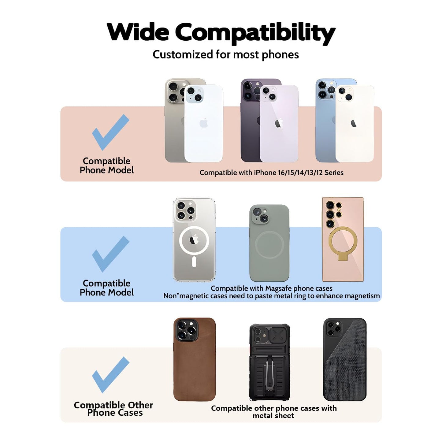 Magnetic Silicone Phone Grip,Comfy Finger Loop Grip Phone Holder,Strong Grip,Comfortable,Easy to Install and Remove,Compatible with Magsafe for iPhone