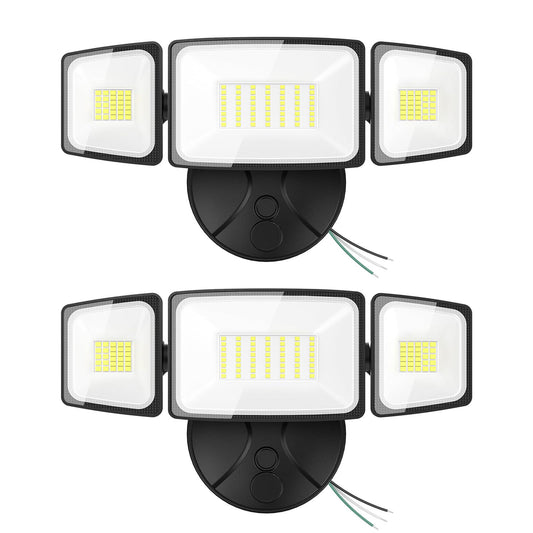 Onforu 2 Pack 75W Flood Lights Outdoor, 7000LM LED Flood Lighting Outdoor Switch Controlled, IP65 Waterproof Exterior Floodlight Fixture with 3