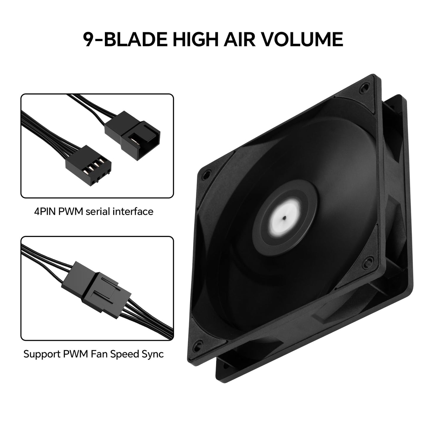 Thermalright TL-C12B V2 X3 120mm PC Case Fans, 4PIN PWM Control, 1500RPM, for Chassis/CPU Cooler