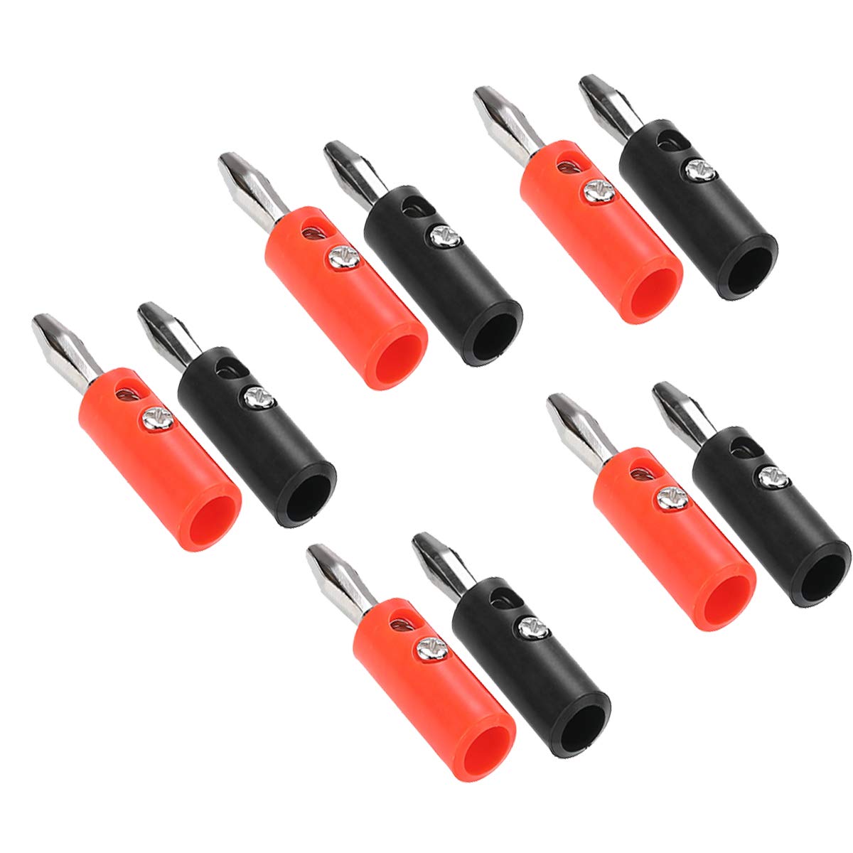12Pcs Black and Red Speaker Banana Jack Socket Female Panel Mounting Terminal, 4mm Banana Plug Connector