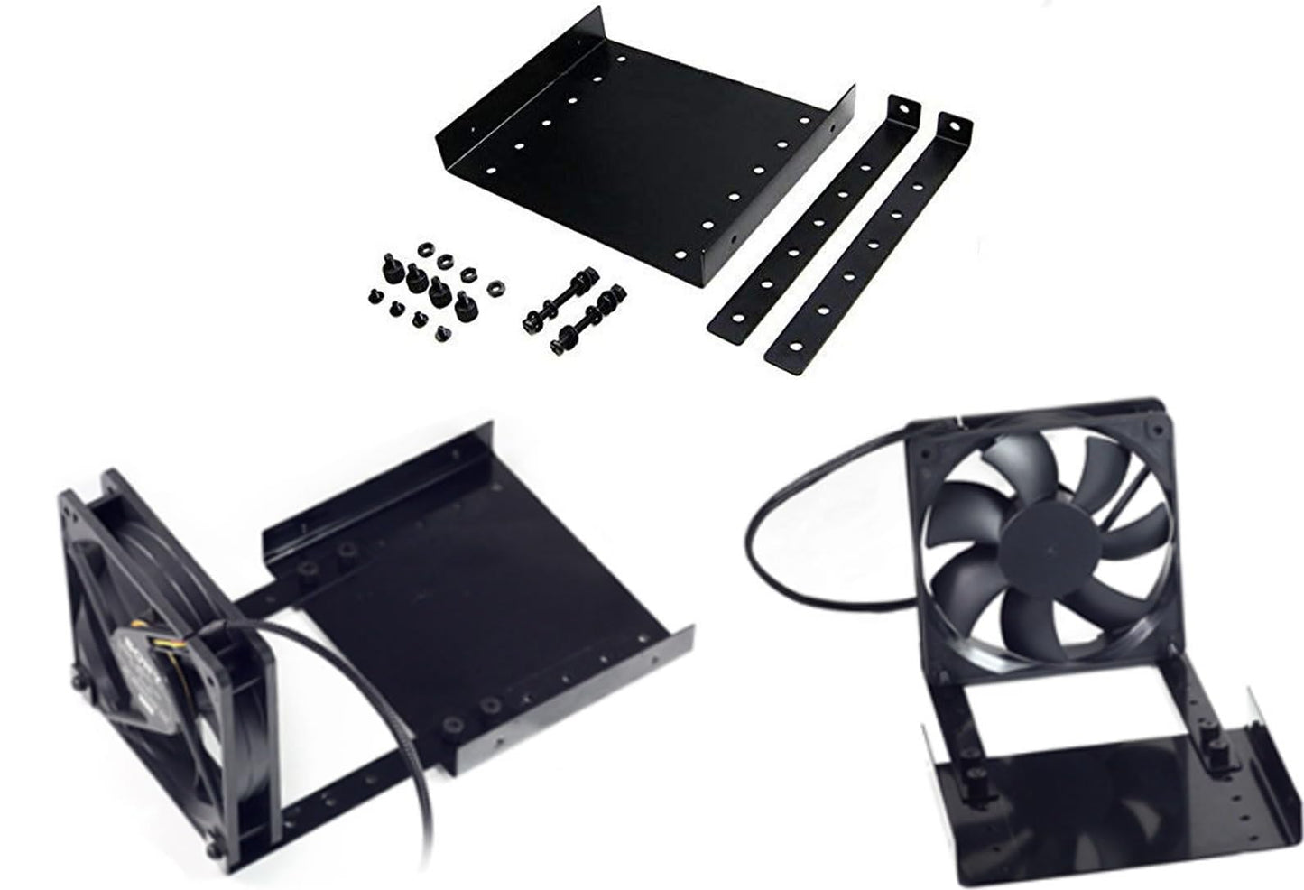 DIY 5.25" Cooling Metal Fan Mount for CPU/Memory/Graphics Card Heatsink Bracket Desktop PC case