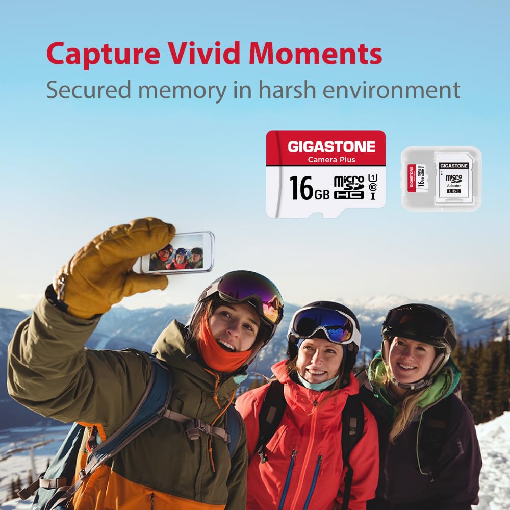 GIGASTONE 16GB Micro SD Card 10-Pack, Camera Plus, MicroSDHC Memory Card for Wyze Cam, Security Camera, Full HD Video Recording, UHS-I U1 Class 10, up
