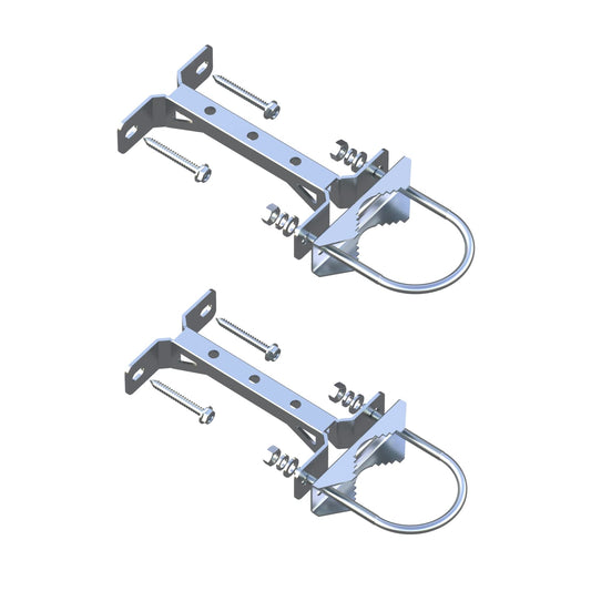 Aimeboost 2 PCS Stainless Steel Antenna Mount Wall Mount Antenna Mast Clamp V Jaw Bracket Accessories Kit [ Without The Pole ] for TV CB Ham Outside
