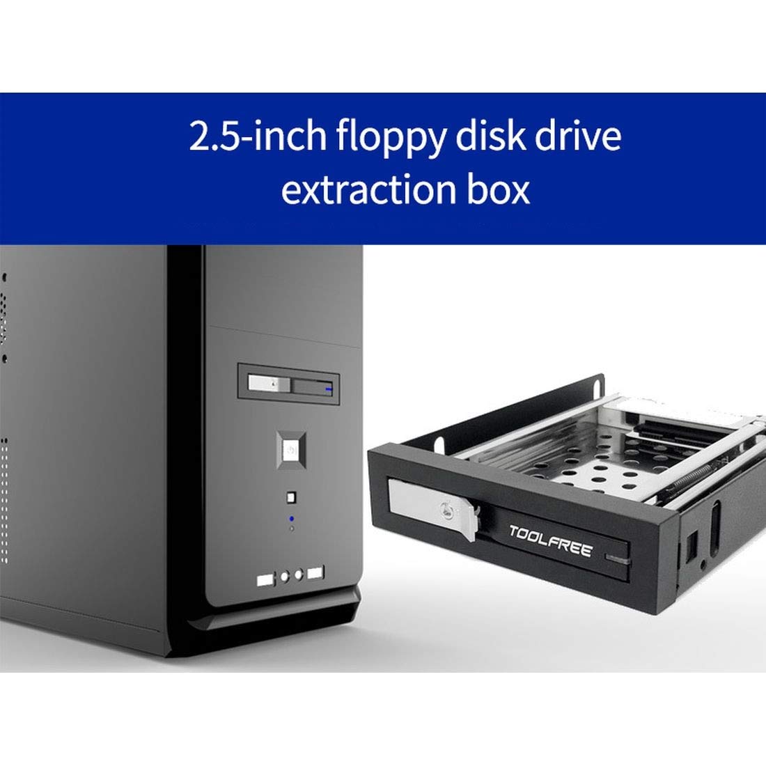 TOOLFREE 2.5 inch Single/Dual Bay SATA 6Gbps HDD/SSD Hard Disk Enclosure Extraction Box with Tool-Free Swap, LED Indicator, Lockable Hard Drives