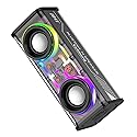 Portable Bluetooth Speaker with LED Lights&Transparent Casing, Bluetooth 5.3 Wireless Outdoor Speakers Support TWS Pairing/TF Card, 10W Stereo Sound