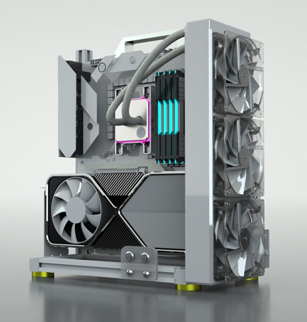 ATX Computer Case PC Test Bench Vertical Overclocking Open Aluminum Frame Chassis Rack DIY Computer Motherboard Case Rack Creative Personality Open PC