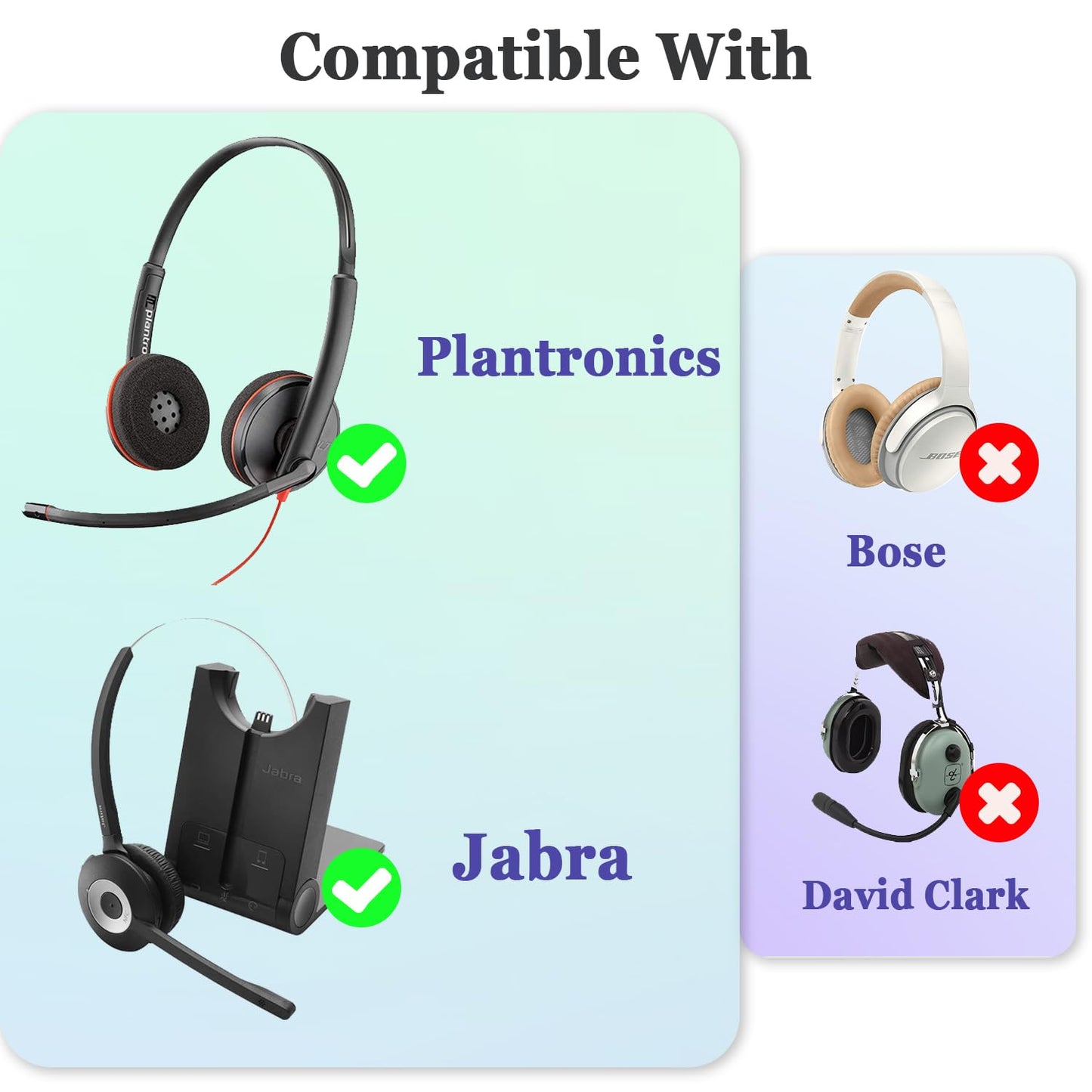 Plantronics Headset Ear Cushions, Earpads Replacement 50mm Ear Pad Covers for Plantronics Blackwire 3220 3210 3320 C320 HW251N HW261N HW510 HW520