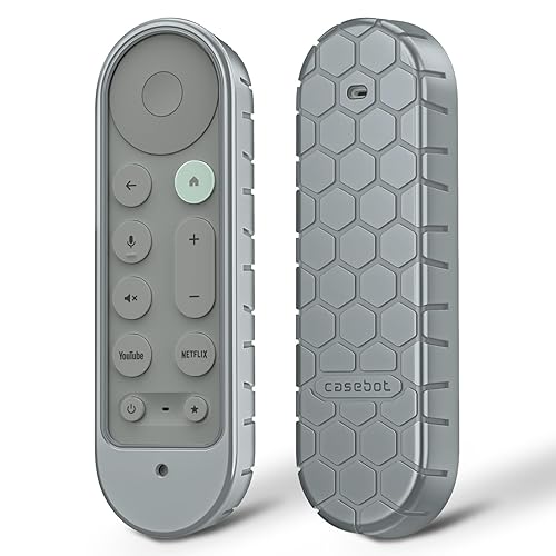 Fintie Protective Case for Google TV Streamer (4K) Voice Search Remote 2024 - Honey Comb Lightweight Anti-Slip Shockproof Silicone Cover (Hazel)