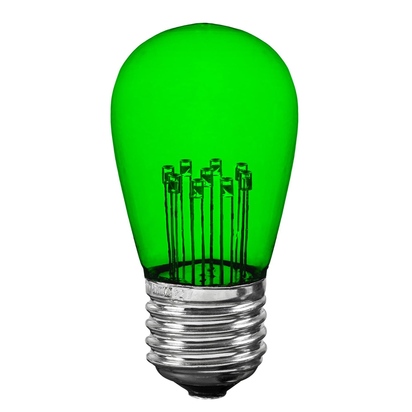 Novelty Lights 5 Pack Green LED S14 Outdoor Patio Edison Replacement Bulbs