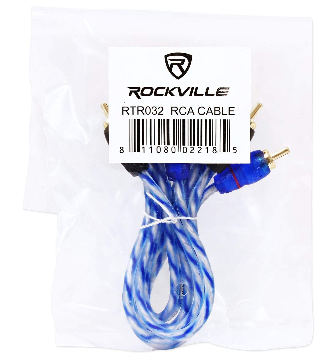 Rockville RTR032 3 Foot 2 Channel RCA Cable, Twisted Pair, 100% Copper Conductors, Split Pin Design, Noise Rejection, for Car Audio and Home Theater