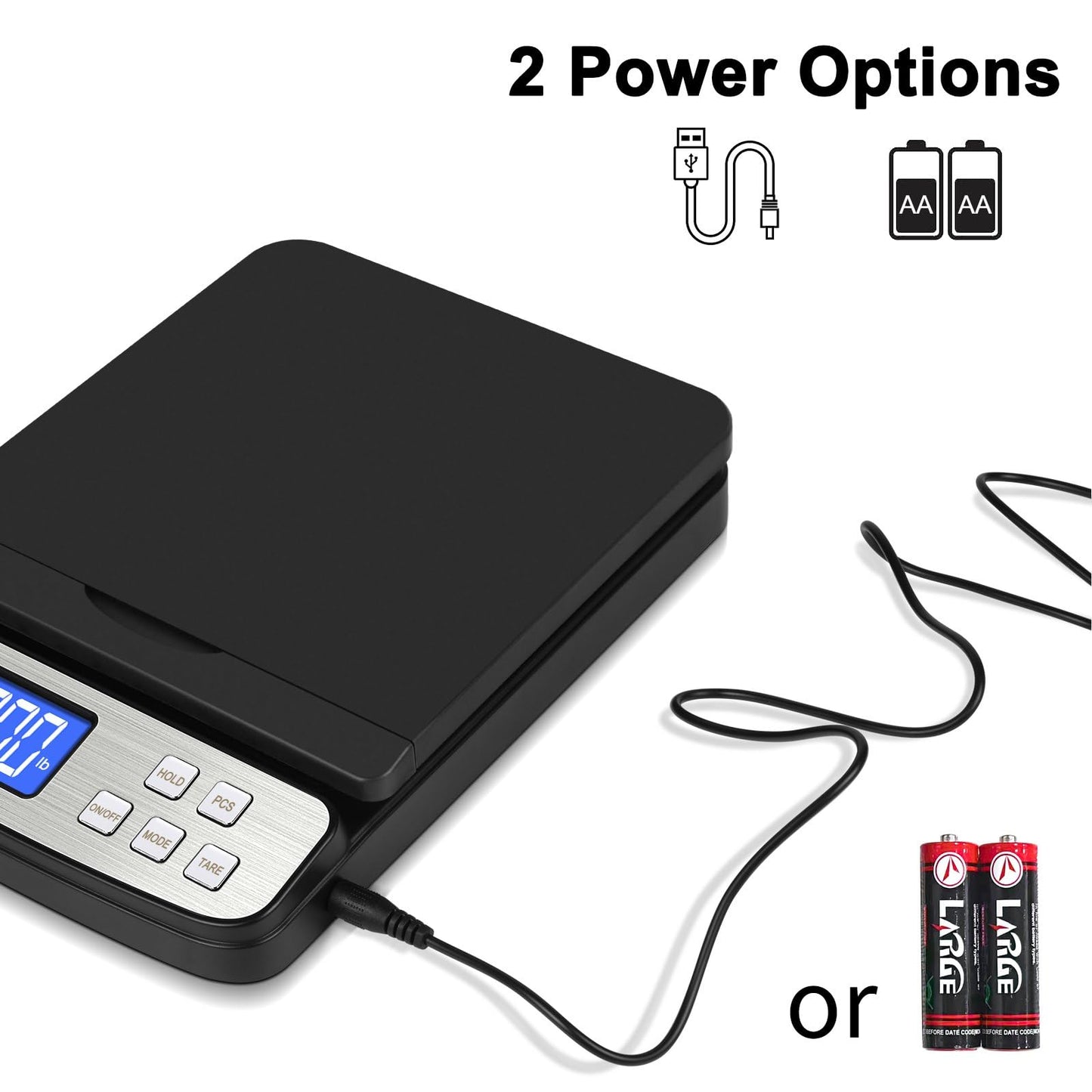 Fuzion Shipping Scale - Digital Postal Scale 88lb x 0.1oz, Flip-up Platform