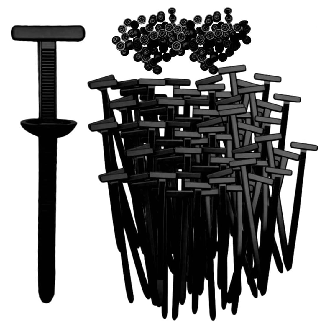 50pcs Nylon Universal Cable Tie Buckles, New Multifunctional Nylon Zip Ties With Pin & Button Design Plastic Cable Ties Tool Fasteners Car Body UV