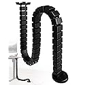 Under Desk Cable Management Vertebrae Fit for Sit Stand Desk Management, Magnetic Fixation Adjustable Length Cable Management Spinal, Flexible Chain