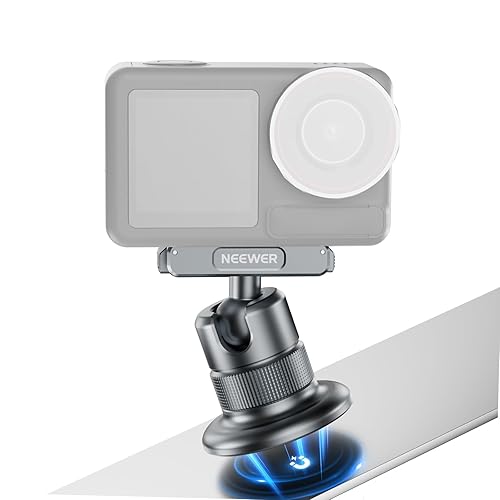 NEEWER Magnetic Camera Mount Compatible with DJI Osmo 360 / Action 5 Pro/4/3, 360° Quick Release Ball Head Adapter Mount 1/4" Thread for POV Shots