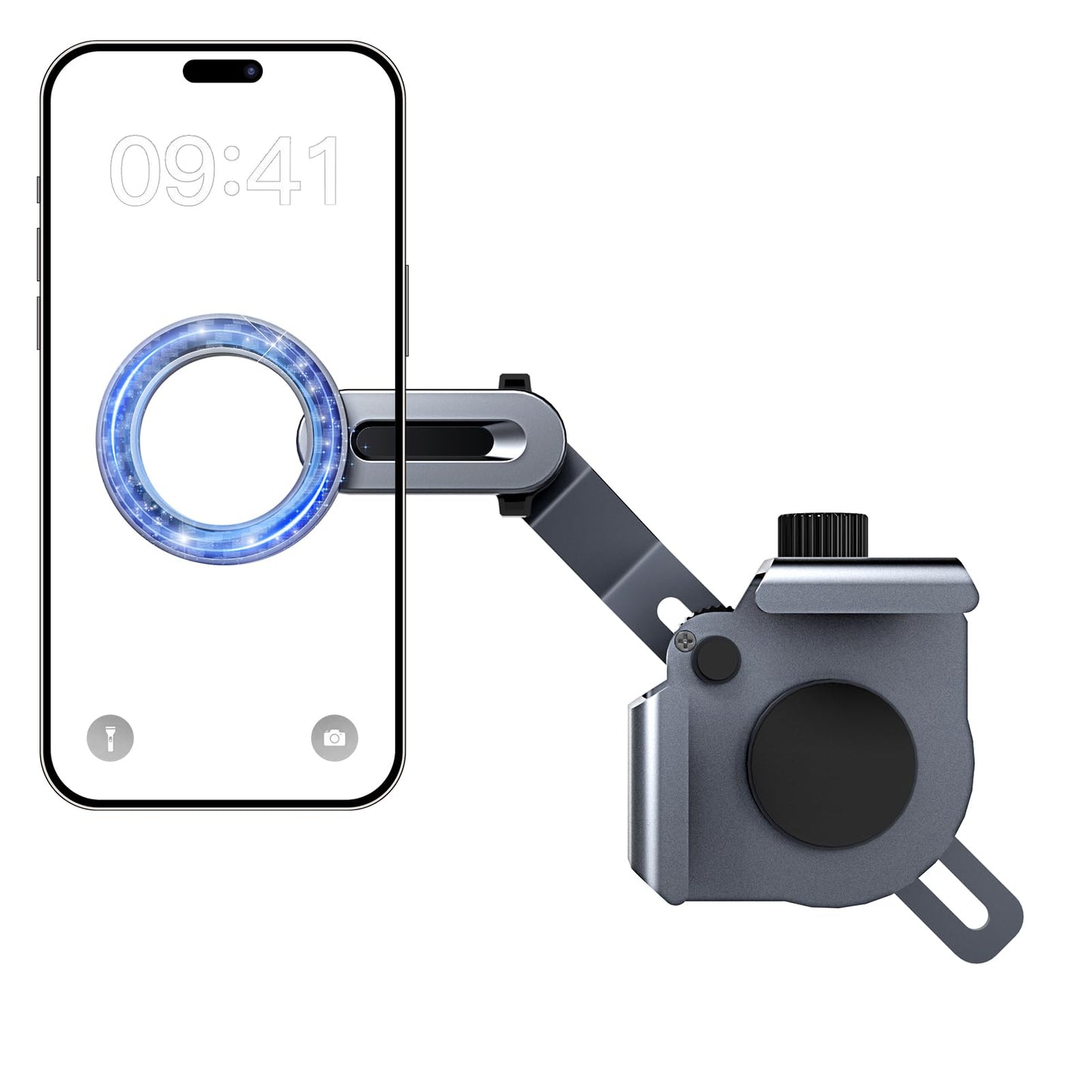 OWLREX MagSafe Tesla Phone Mount for Model 3/Y/S/X/Cybertruck - Magnetic Car Phone Holder with N52 Strong Magnet 360° Rotatable Alloy Stand Silicone
