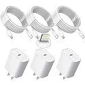 10FT iPhone Fast Charger,3Pack Extra Long[Apple MFi Certified]iPhone Charger Fast Charging Quick 10Foot USB C to Lightning Cable Cord Adapter Block