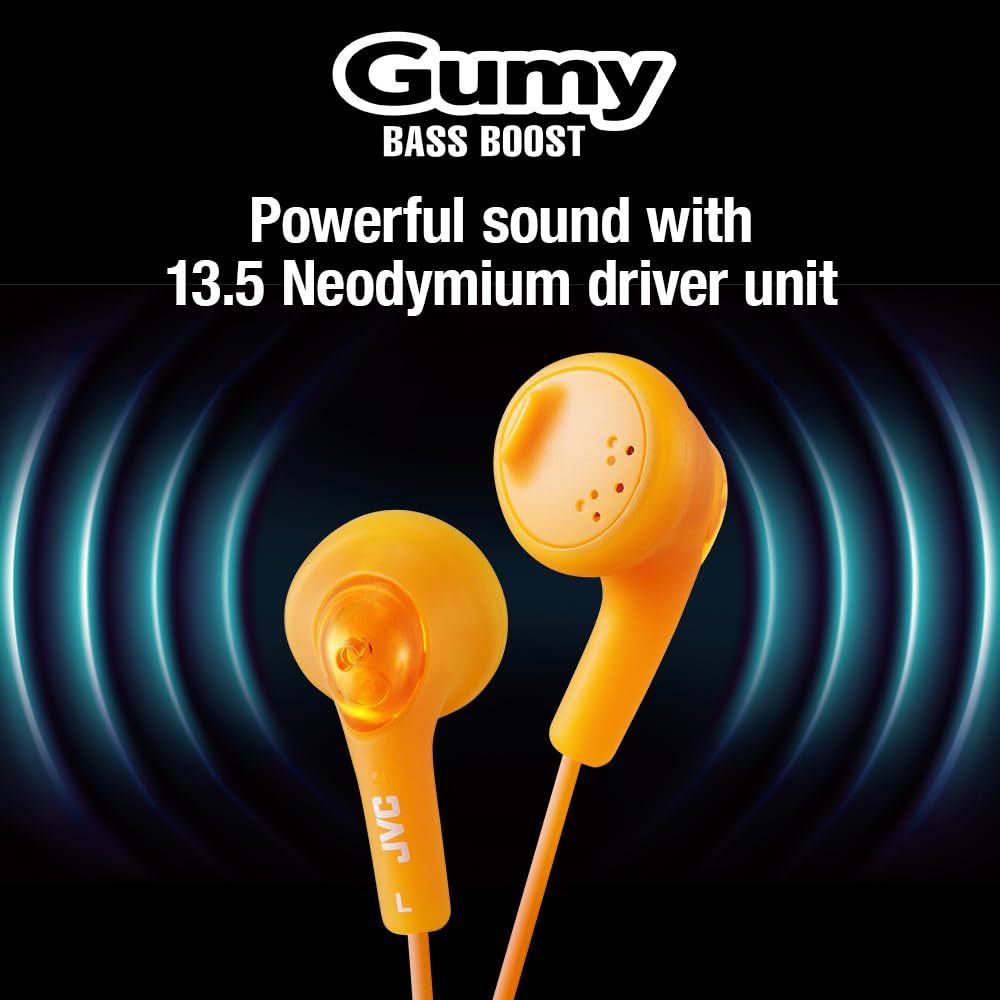 JVC HAF160D Gumy Ear Bud Headphone Orange