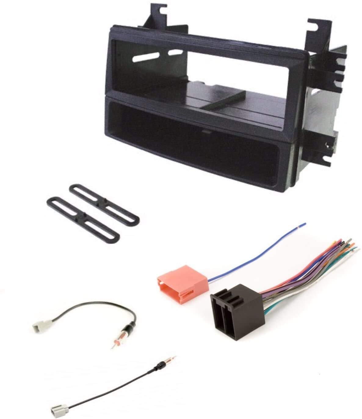 ASC Car Stereo Radio Install Dash Kit, Wire Harness, and Antenna Adapter for Installing an Aftermarket Single Din Radio for 2009-2010 Kia Optima
