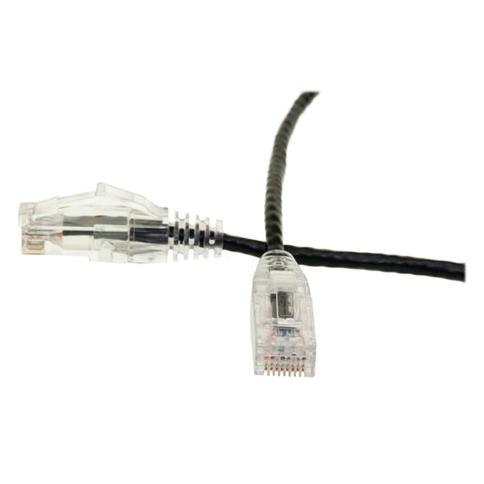 CableWholesale Cat6 Slim UTP Ethernet Cable, 28 AWG, PoE+, 25 ft, Black
