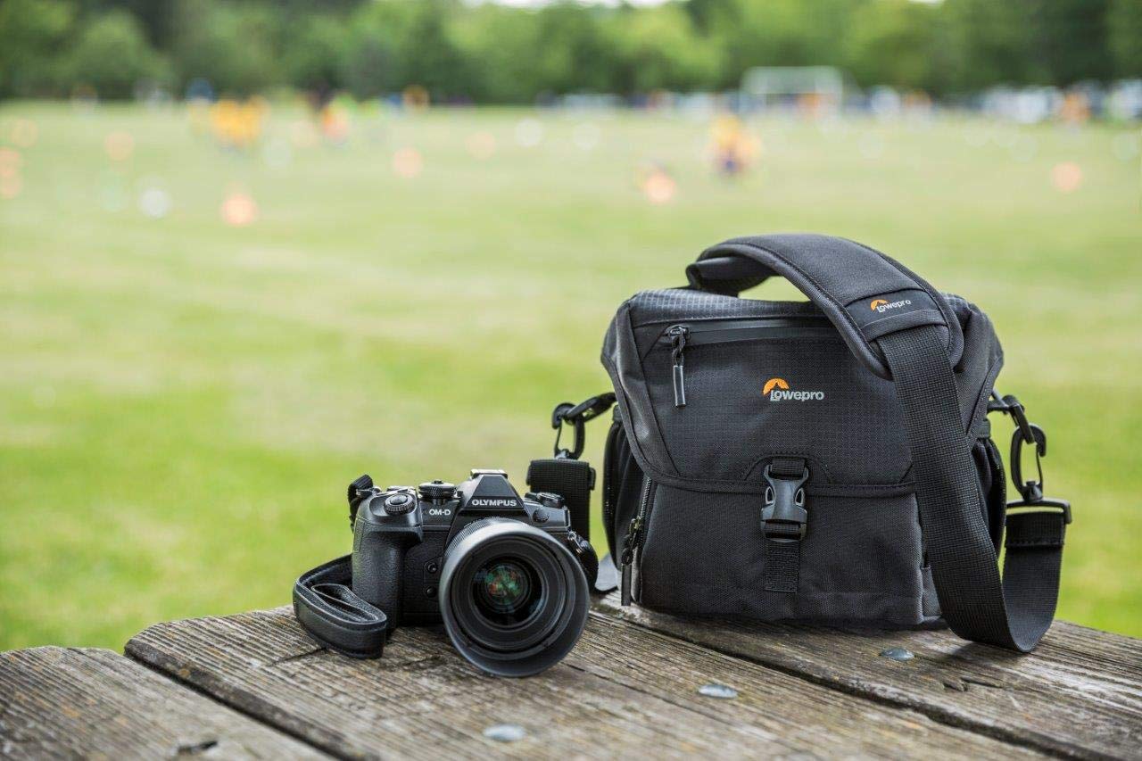 Lowepro LP37119, Nova 160 AW II Camera Bag, Customizable, Portable, Fits DSLR with 17-85 mm Attached Lens, Compact Drone, 1-2 Additional Lenses