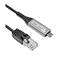 Plugable USB C to Ethernet Cable: USBC to RJ45 Ethernet Cord, Directly Connected LAN Gigabit Network Adapter for MacBook Pro, iPad Pro, iPhone 15/16
