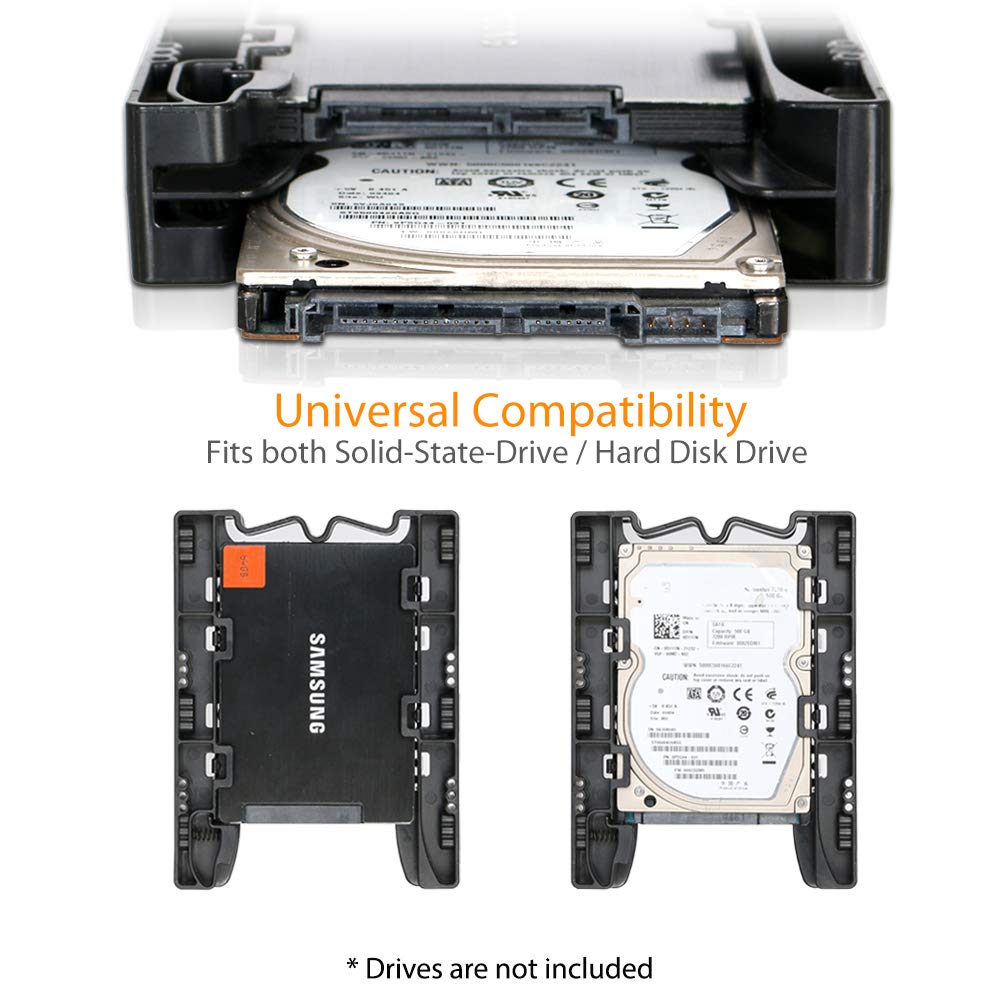 ICY DOCK Dual 2.5 inch to 3.5 inch HDD & SSD Light Weight Mounting Bracket Adapter for Internal 3.5" Drive Bay | EZ-Fit Lite MB290SP-B