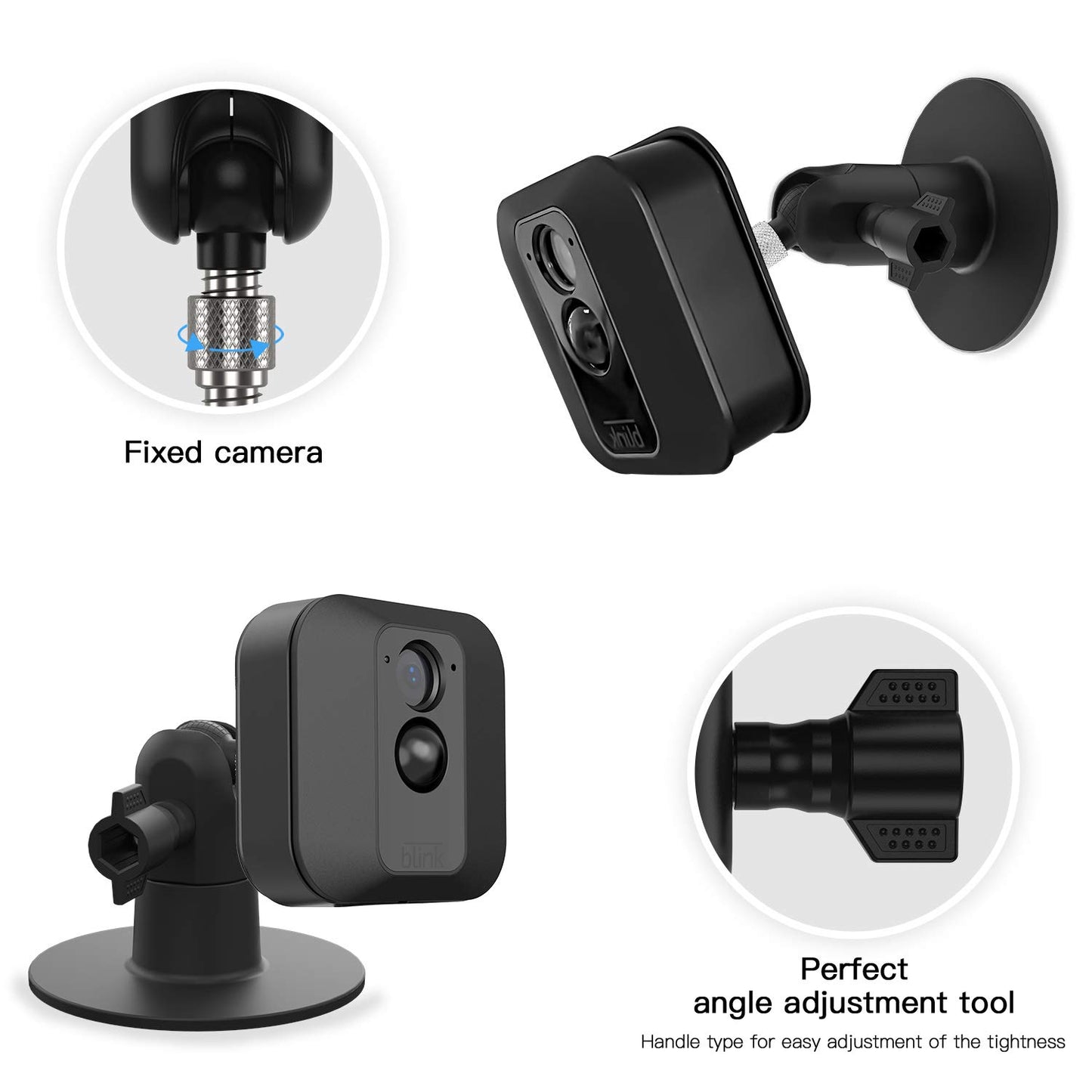 HOLACA Screwless Wall Mount Brackrt for Blink Outdoor 4/3 Camera Blink XT2/XT Blink Indoor Blink mini2/1, Easy to Install, No Tools Needed, No