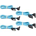 zdyCGTime SATA Cable III, 6Gbps 90 Degree Right Angle with Locking Latch 18 Inch 90-Degree to 180-Degree Plug for SATA HDD, SSD, CD Driver, CD Writer