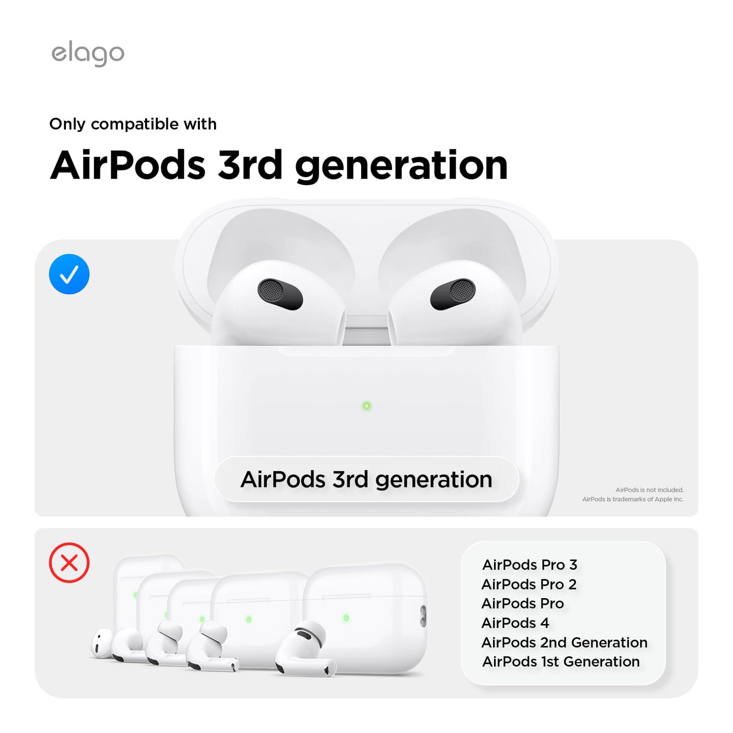 elago Liquid Hybrid Case Compatible with AirPods 3rd Generation Case - Compatible with AirPods 3 Case Cover, Triple Layer Protection, Wireless