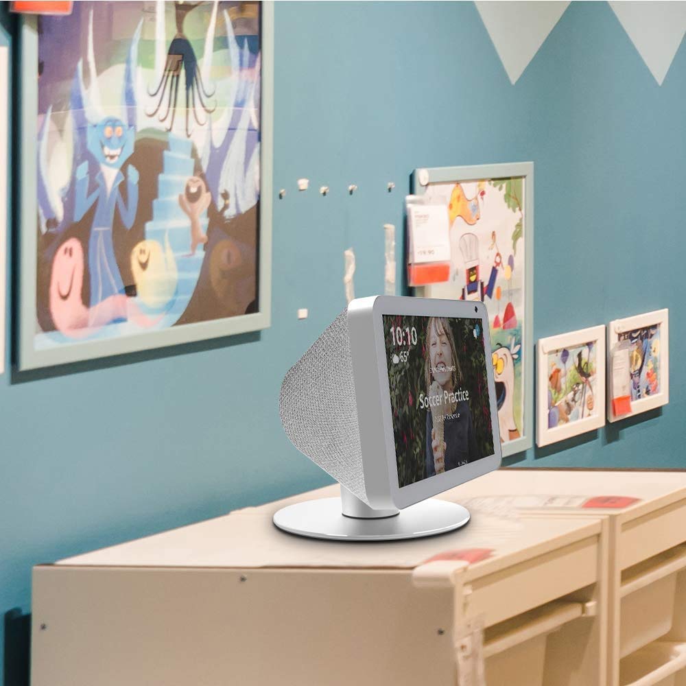 Echo Show 8 Adjustable Stand, Stand for Amazon Echo Show 8, Horizontal 360 Rotation Longitudinal Angle Change Echo Show 8 View White MY012-02