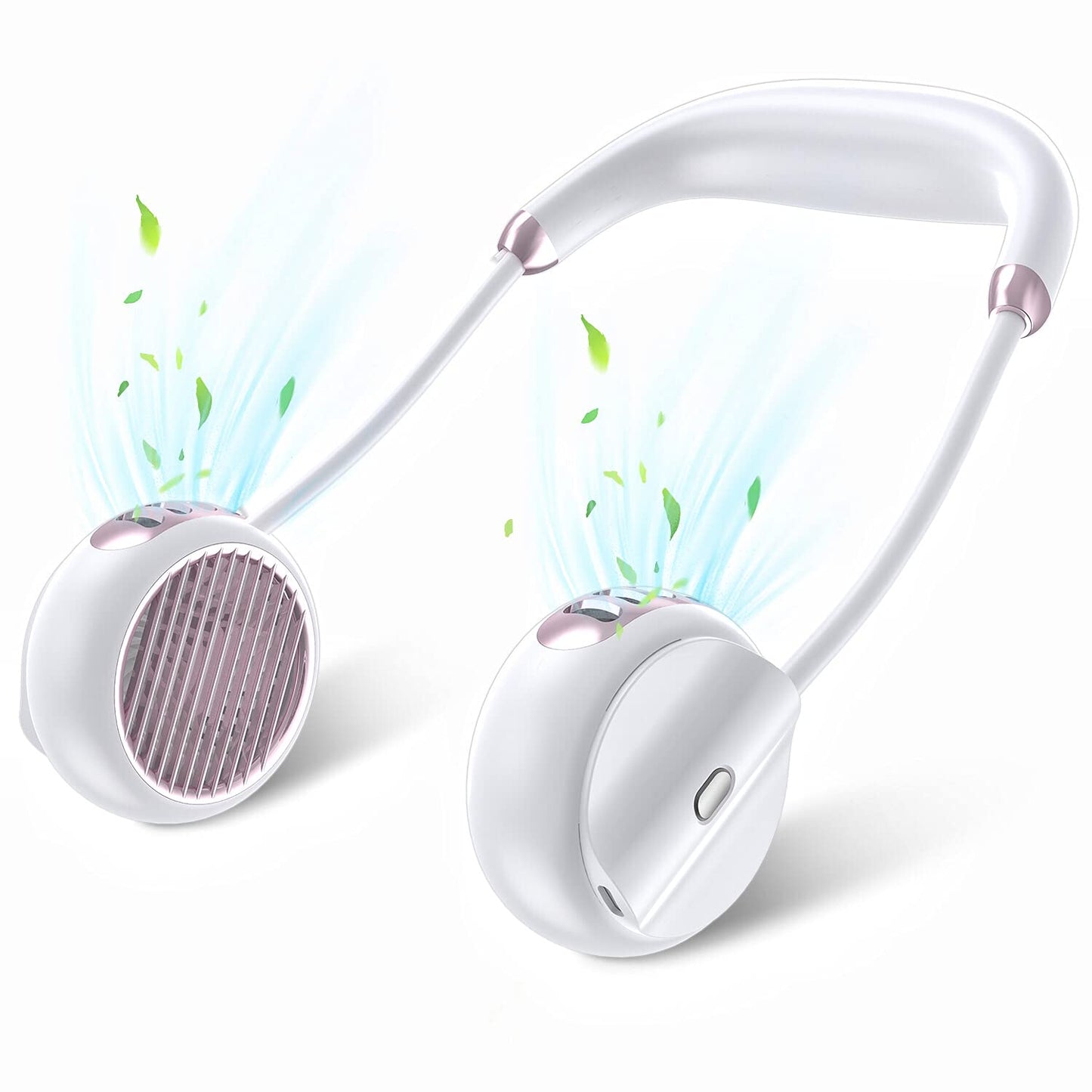 VILICK Portable Neck Fan, Personal Bladeless Small Fan, Rechargeable 360° Cooling Fan, Wearable Hands Free USB Fan Quiet 3 Speed Adjustable for Travel