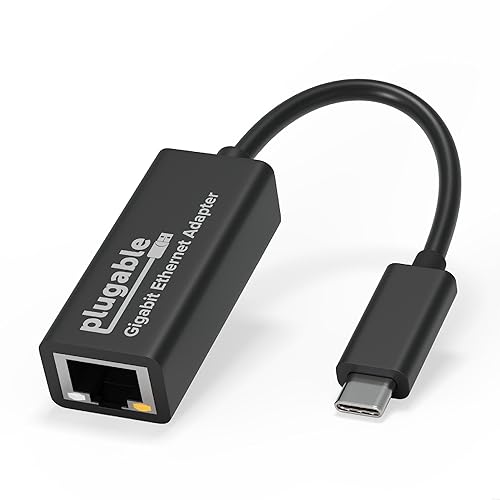 Plugable USB C to Ethernet Adapter, Fast and Reliable Thunderbolt or USB C to Gigabit Ethernet Adapter, Compatible with Windows, Mac, iPhone 15