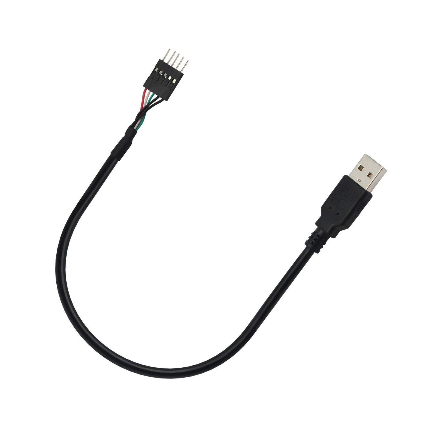 GINTOOYUN 5 Pin Motherboard Header to USB A, Dupont IDC 5-Pin to USB 2.0 Male Extender Adapter Cable-2PCS(1FT)