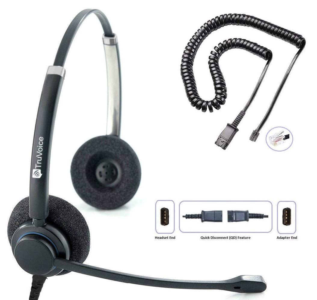TruVoice HD-150 Office Headset with HD Sound and Noise Canceling Microphone - Compatible with Cisco 6000, 78xx, 88xx, 89xx, 98xx Series + 7931 7940