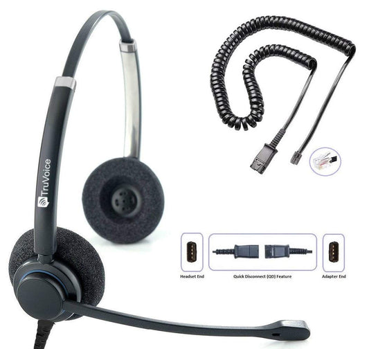 TruVoice HD-150 Office Headset with HD Sound and Noise Canceling Microphone - Compatible with Cisco 6000, 78xx, 88xx, 89xx, 98xx Series + 7931 7940