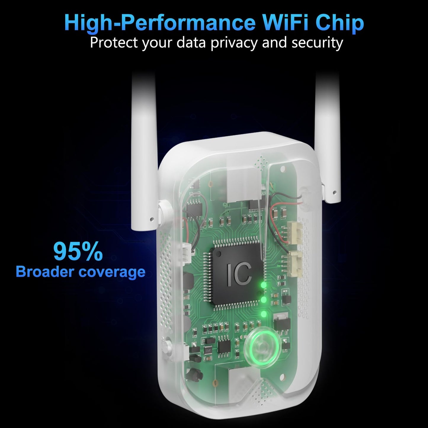 Jancane WiFi Extender Signal Booster Up to 10000sq.ft and 85+ Devices