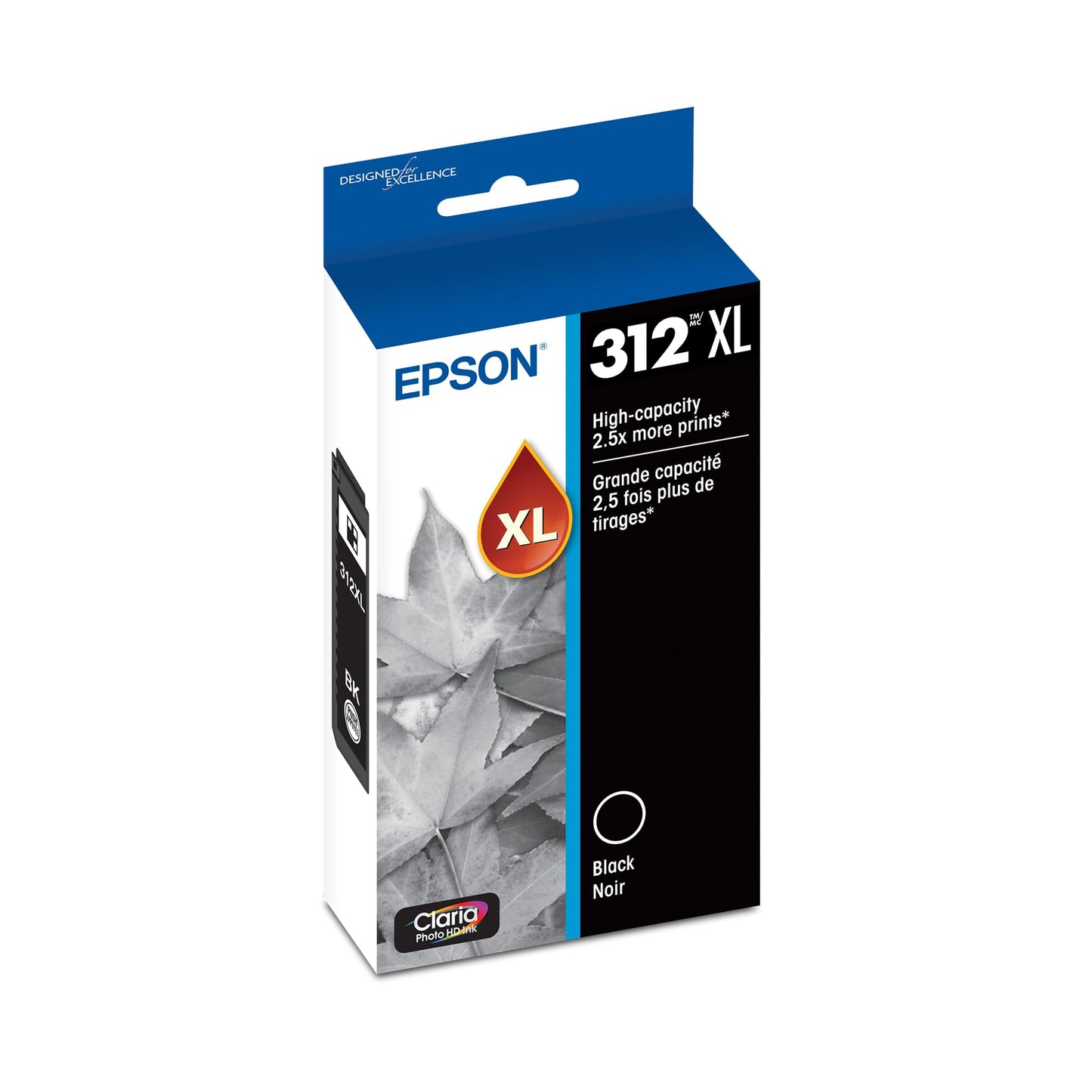 EPSON 312 Claria Photo HD Ink High Capacity Black Cartridge (T312XL120-S) Works with Expression XP-8500, 8600, 8700, 15000