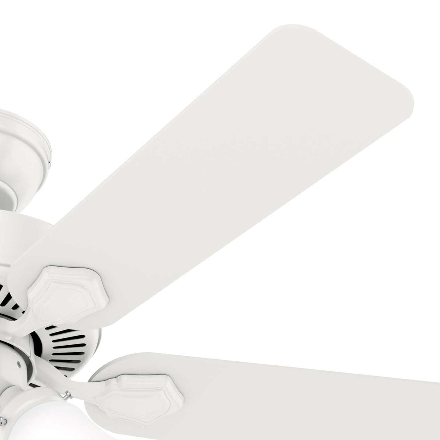 Hunter Fan 44 inch Traditional Fresh White Indoor Ceiling Fan with Light Kit and Pull Chain (Renewed)