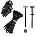 100Pcs Nylon Universal Cable Tie Buckle-Heavy Duty Self-Locking Zip Ties Holder,Multipurpose Plastic Cable Ties Tool, UV Resistant Zipties High