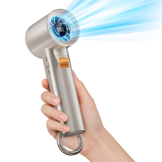 Portable Handheld Turbo Fan for Outdoor- 5000mah Mini Handheld Personal Pocket Fan for Powerful Airflow Wind - 20Hrs,100 Speeds Adjustable-Digital