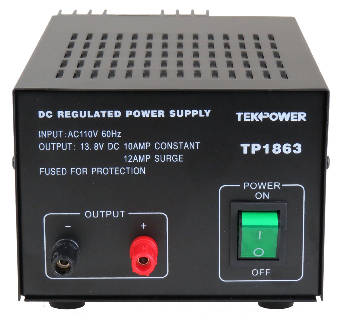 TekPower TP1863 12 Amp DC 13.8V Regulated Power Supply with Fuse Protection