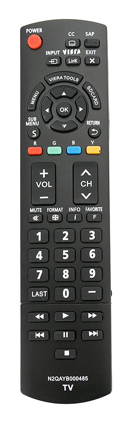 N2QAYB000485 Remote Control Replacement for Panasonic Plasma Viera LCD LED TVs