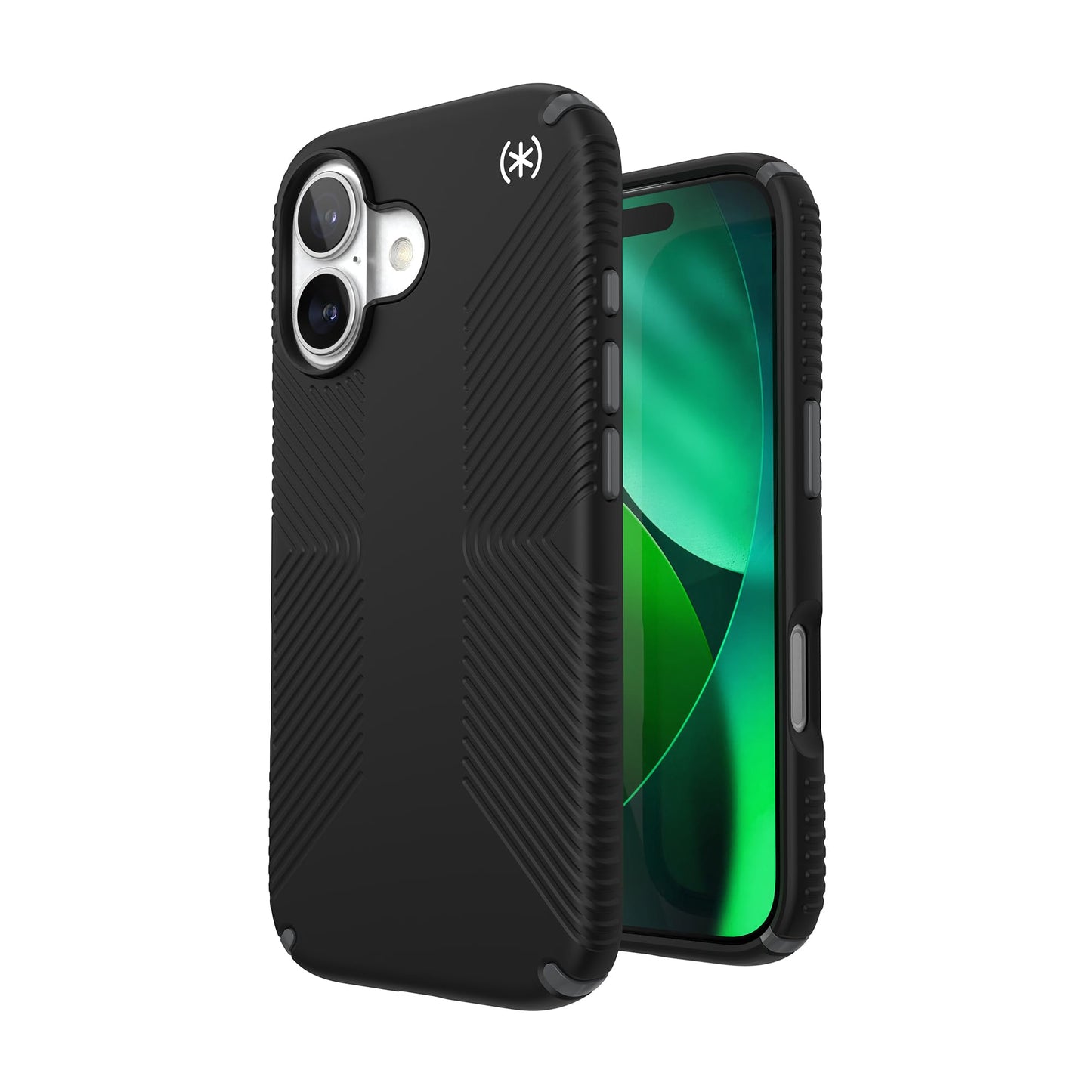 Speck PRESIDIO2 Grip for iPhone 17 Case, MagSafe-Compatible, Slim Protective Case, Black/Slate Grey/White