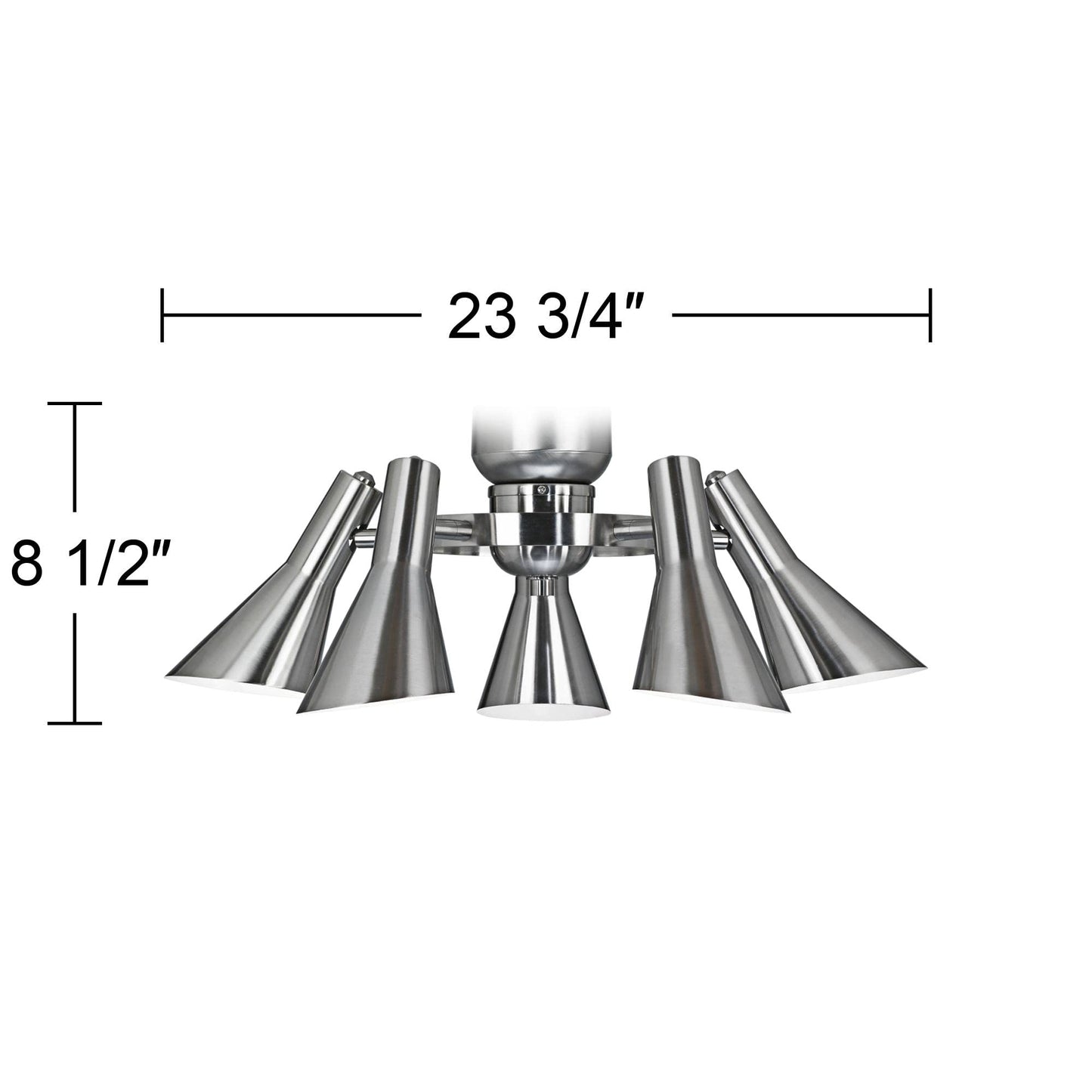 Retro Brushed Nickel 5-Light LED Ceiling Fan Light Kit