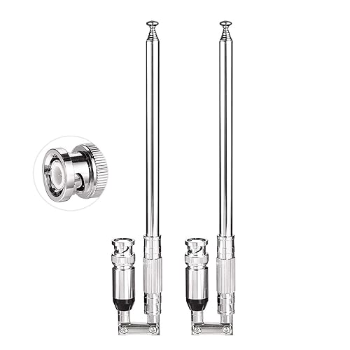 Bingfu 20-1300MHz Police Scanner Antenna 8 Sections Telescopic BNC Male Antenna 2-Pack Compatible with Uniden Whistler Radio Scanner Cobra Midland