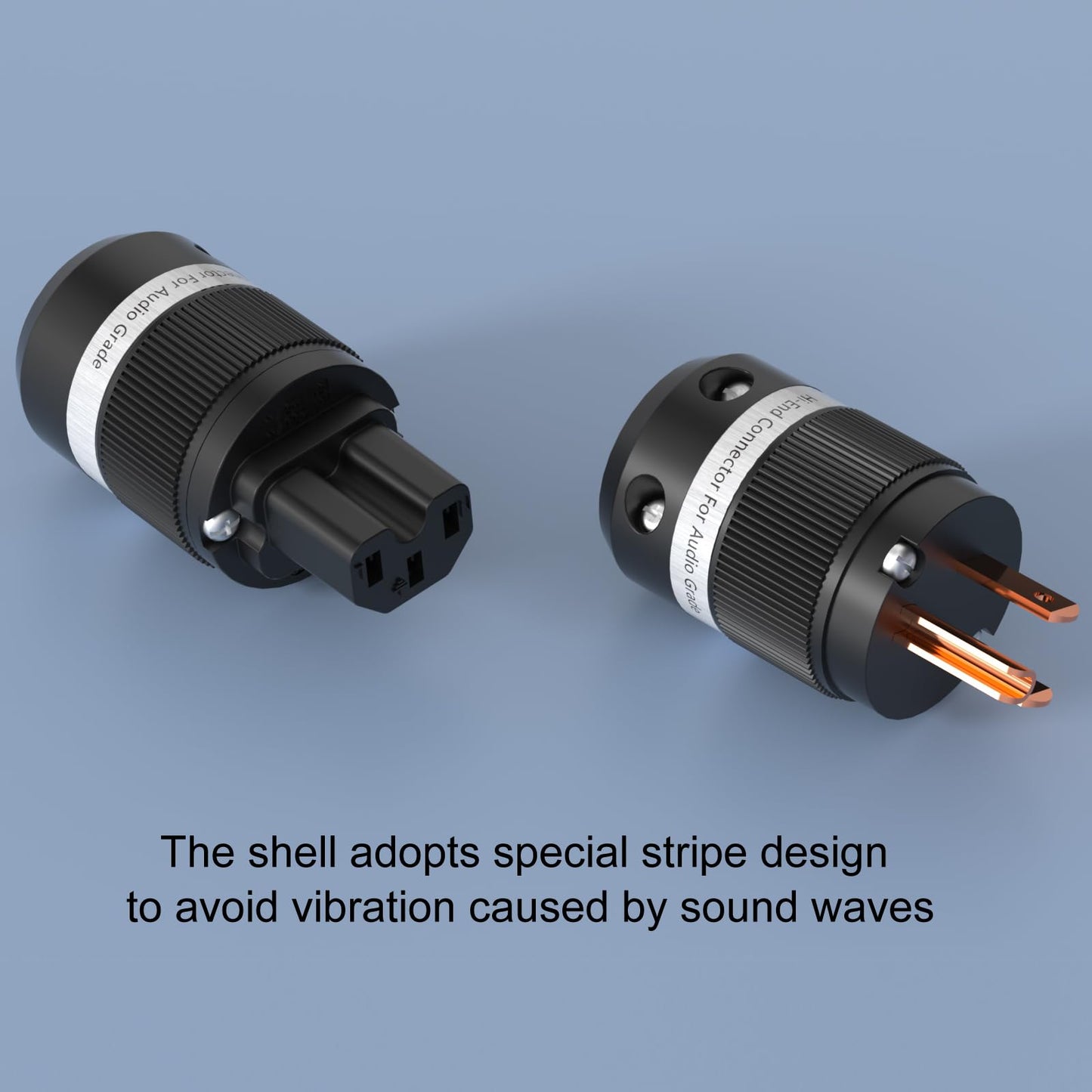 Monosaudio HiFi Power Connector - Pure Copper 15A/125V 10A/250V IEC C13/C15 Audiophile Power Plug for Hi-end Audio