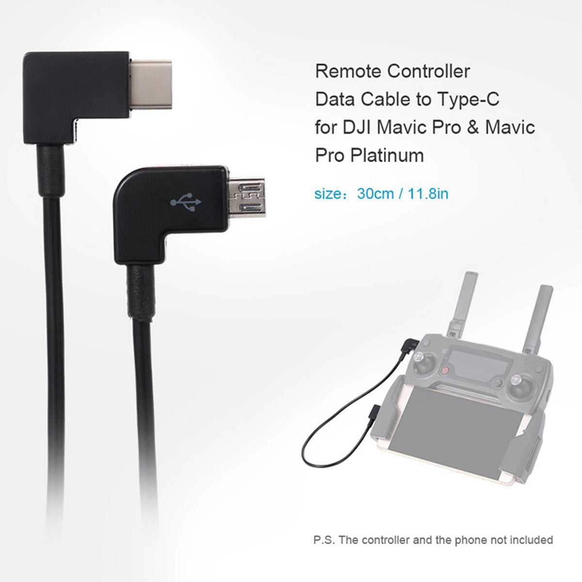 chenyang 11.8 Inch USB C to Micro USB Remote Controller Cable for Mavic Mini/Mini SE/Mavic 2 Pro/Zoom/Mavic Air/Mavic Pro/Spark